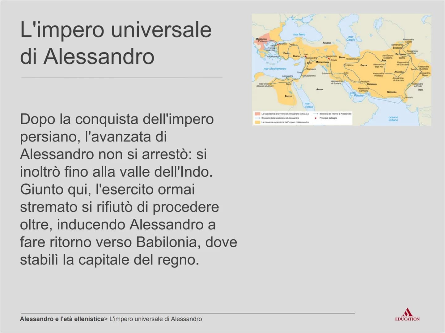 Alessandro
e l'età ellenistica
EDUCATION Per cominciare
EDUCATION I processi
Sparta e Tebe tentano di
imporre la propria egemonia
sulla Grec