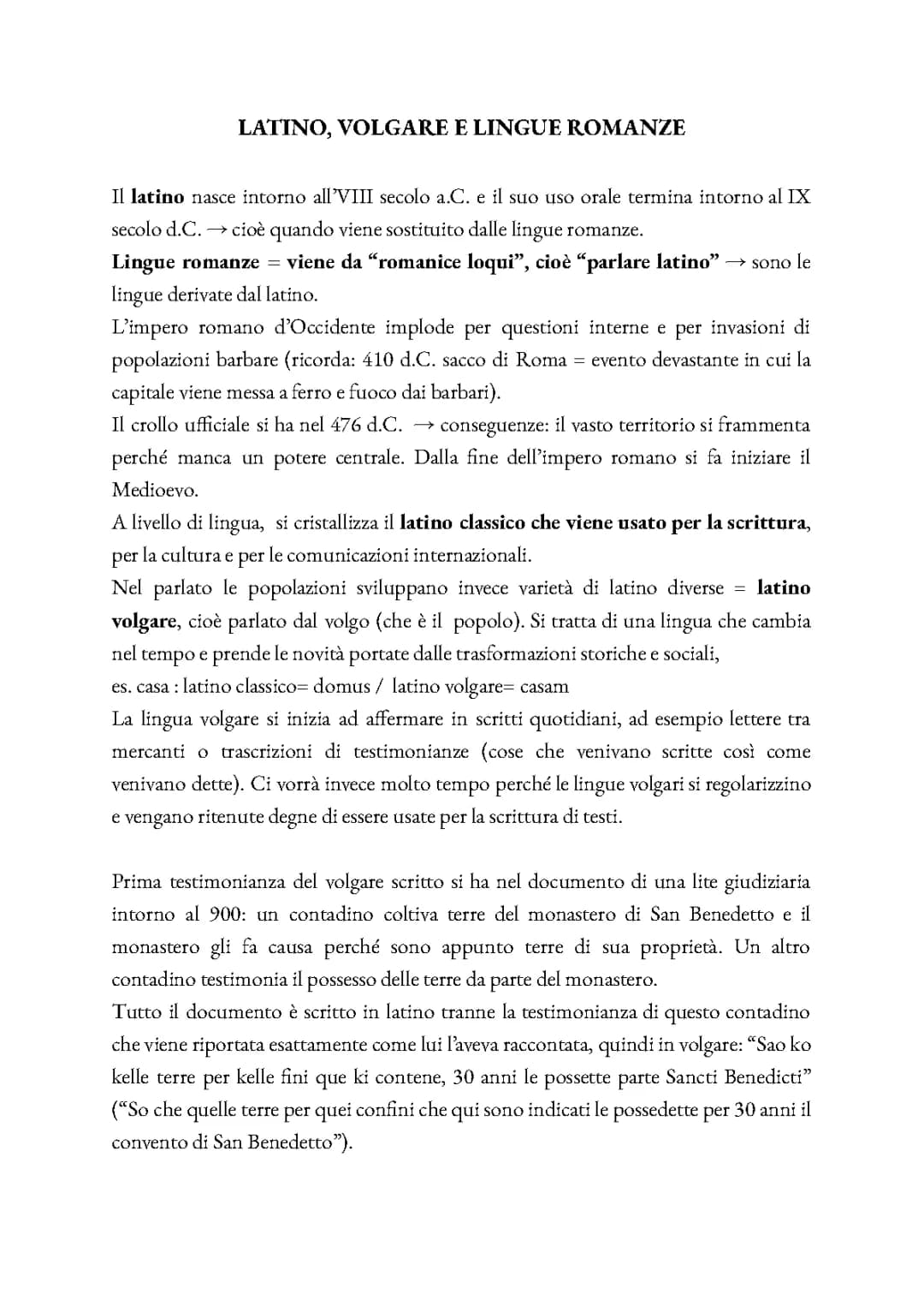 nascita del latino volgare e delle lingue romanze 