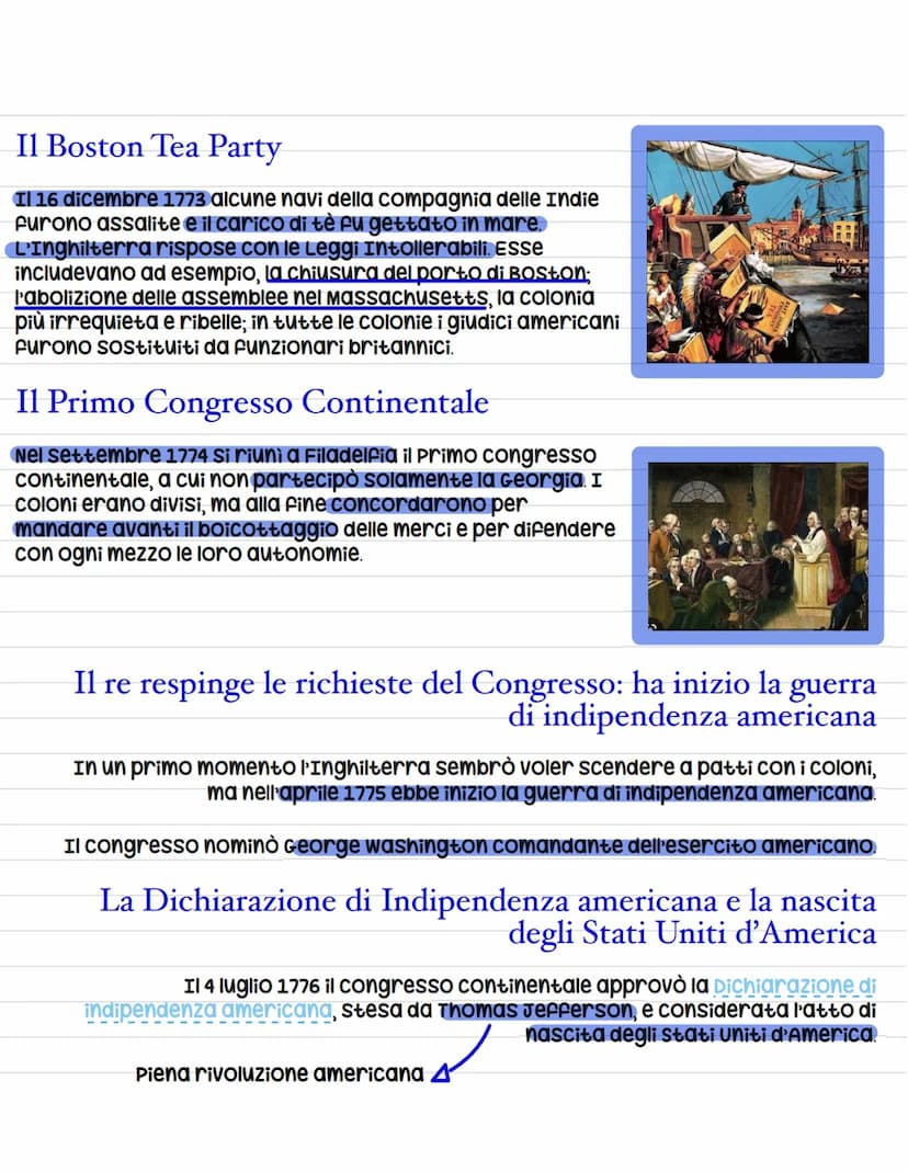 Rivoluzione americana e nascita degli Stati Uniti d'America
La Rivoluzione americana, 1775-1783, oppose le tredici colonie inglesi dell'Amer