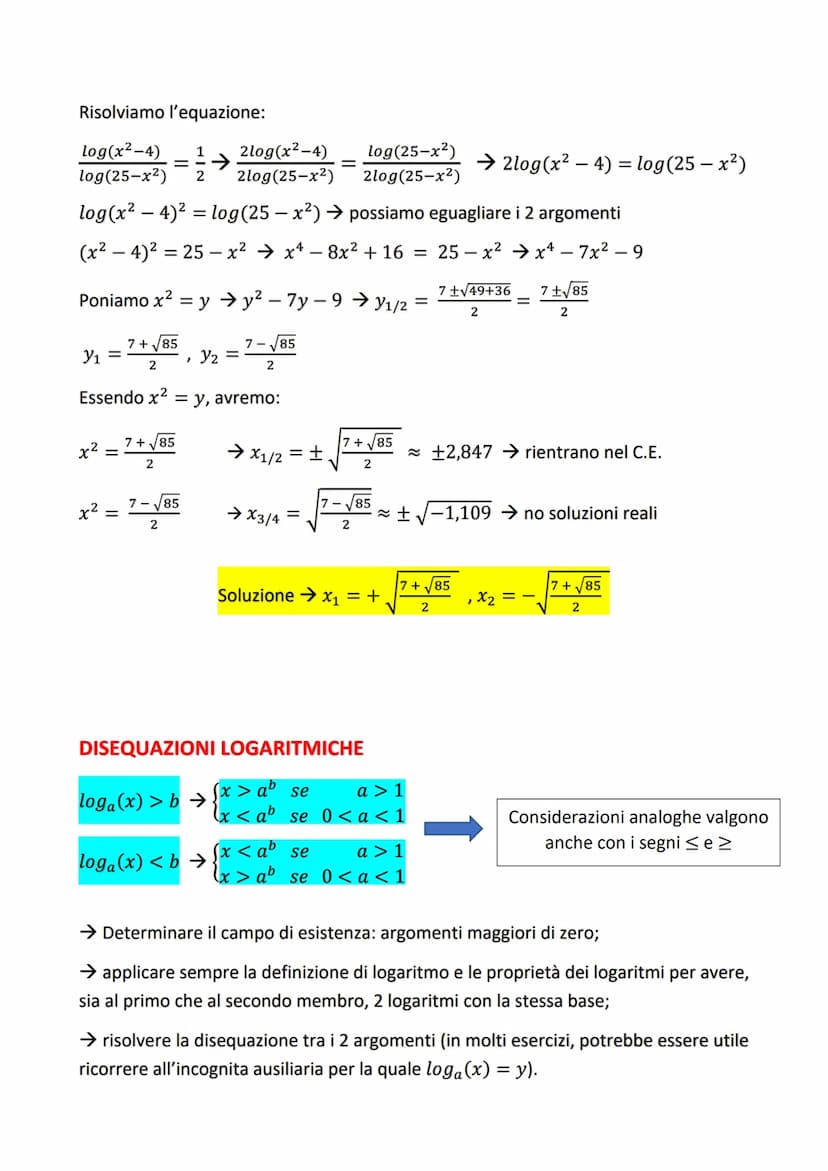 loga(b) = c
asi chiama base ed è un numero maggiore di 0 e diverso da 1;
b→ si chiama argomento ed è un numero maggiore di 0;
C è l'esponent