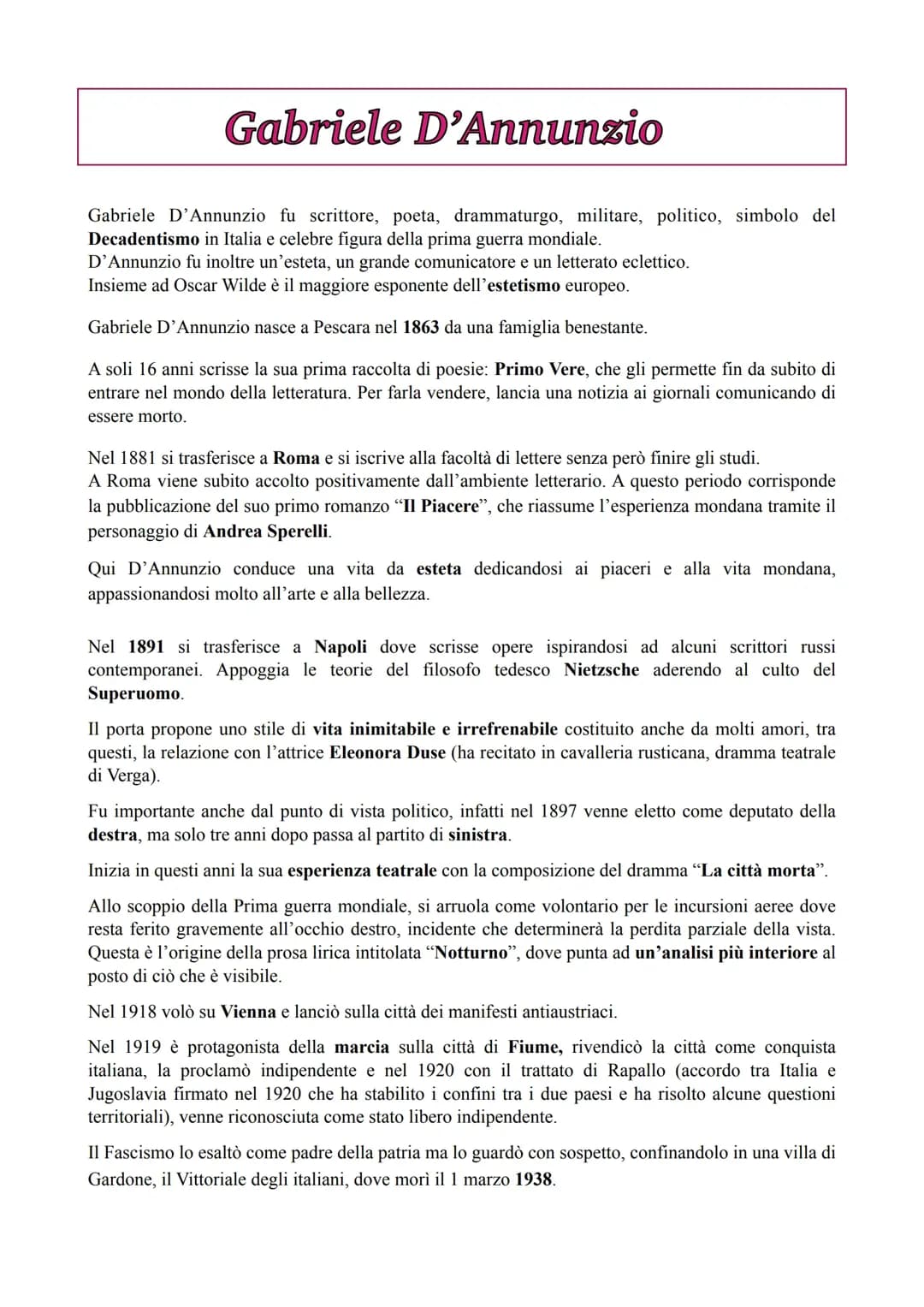 Gabriele D’Annunzio