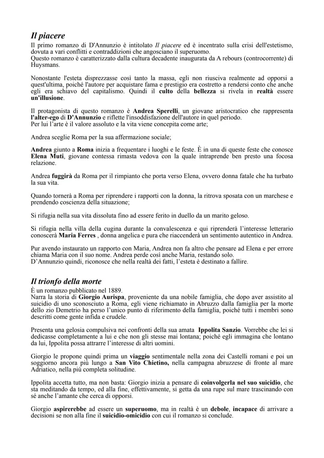 Gabriele D'Annunzio
Gabriele D'Annunzio fu scrittore, poeta, drammaturgo, militare, politico, simbolo del
Decadentismo in Italia e celebre f