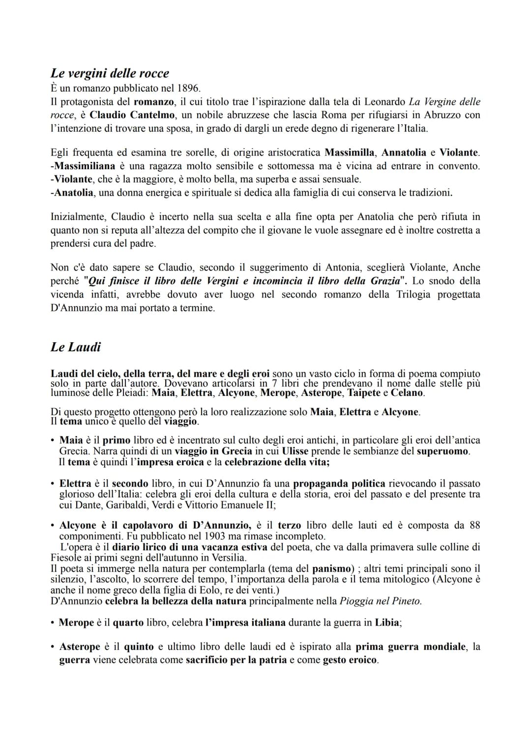 Gabriele D'Annunzio
Gabriele D'Annunzio fu scrittore, poeta, drammaturgo, militare, politico, simbolo del
Decadentismo in Italia e celebre f
