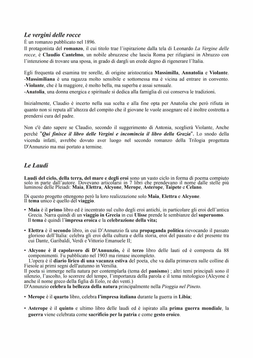 Gabriele D'Annunzio
Gabriele D'Annunzio fu scrittore, poeta, drammaturgo, militare, politico, simbolo del
Decadentismo in Italia e celebre f