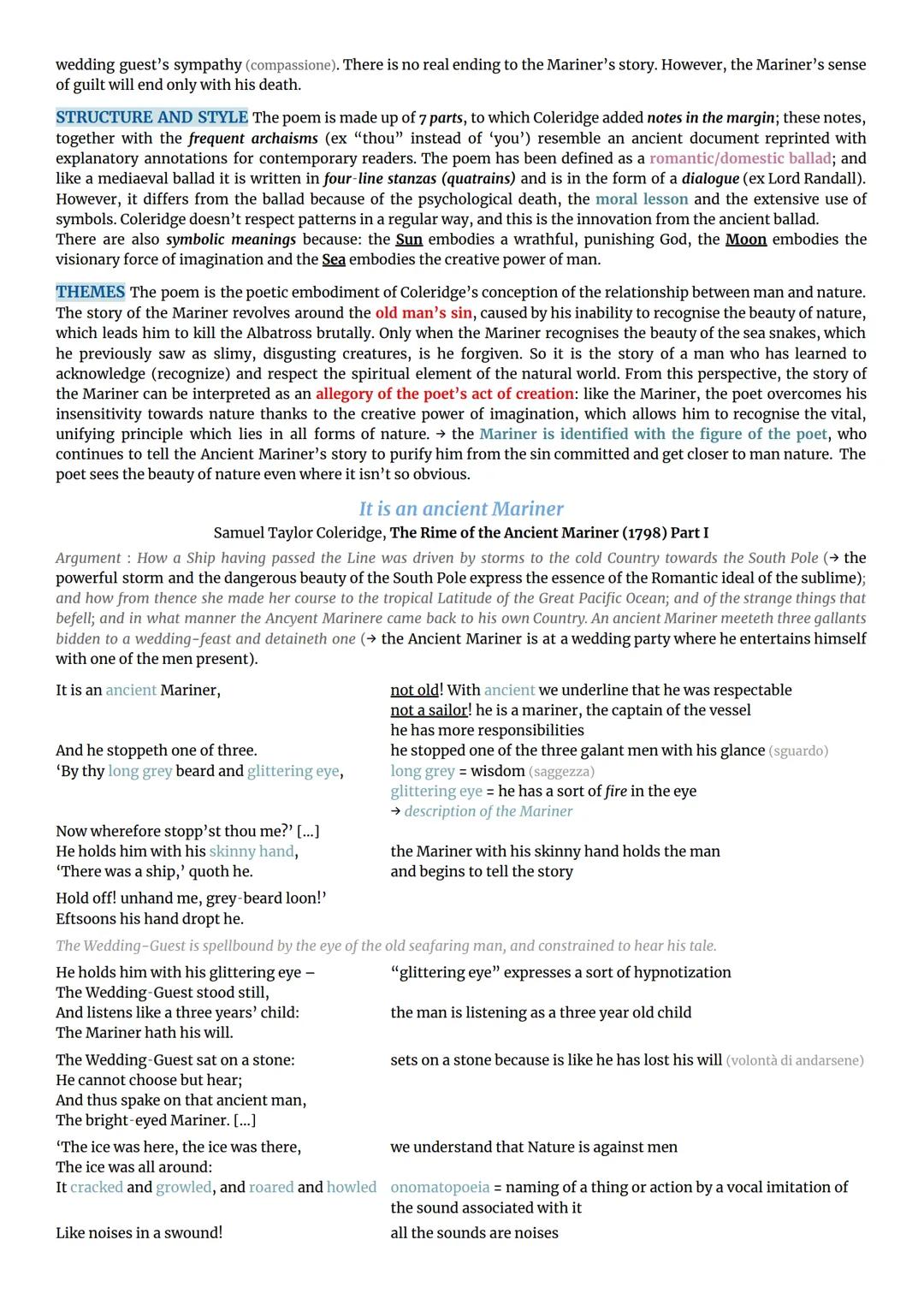 SAMUEL TAYLOR COLERIDGE (1772-1834): was born in 1772 in Devon. He was the son of a
clergyman, and when his father died, Samuel Coleridge wa