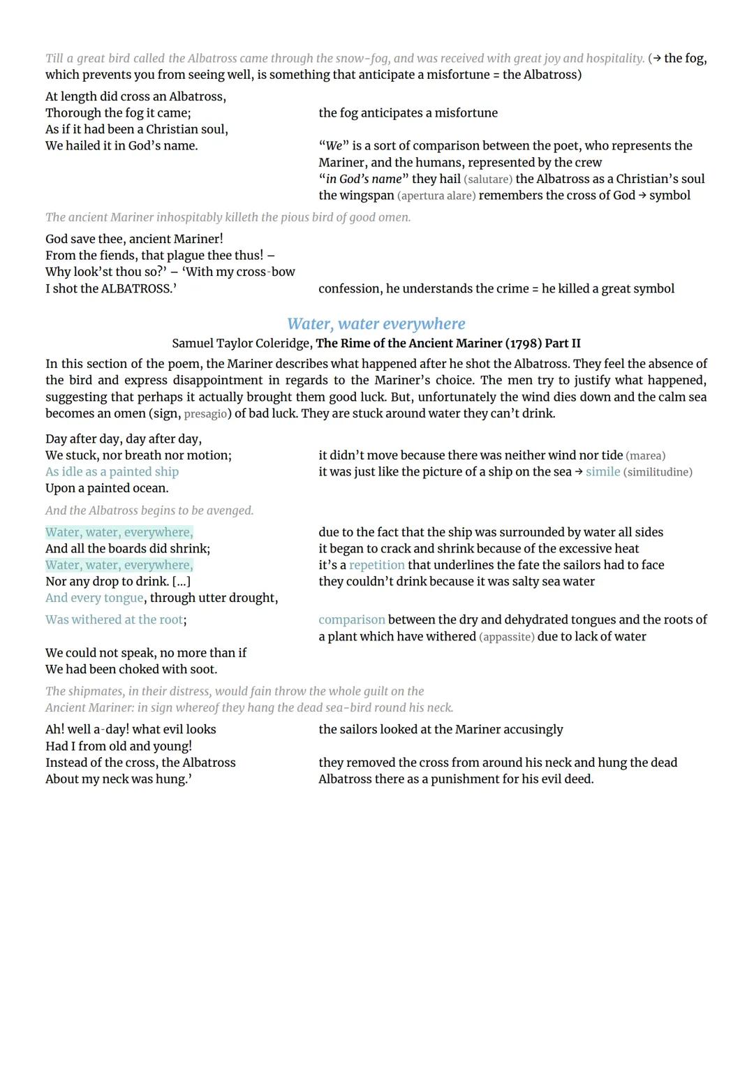 SAMUEL TAYLOR COLERIDGE (1772-1834): was born in 1772 in Devon. He was the son of a
clergyman, and when his father died, Samuel Coleridge wa