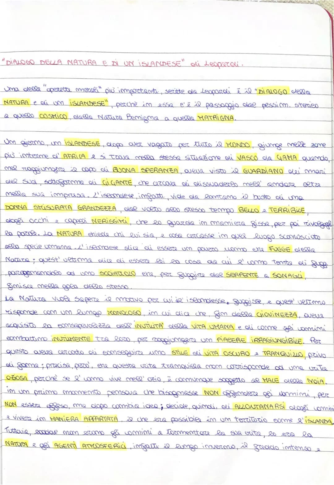 "DIALOGO DELLA NATURA E DI UN ISLANDESE" oli Leoperai.
Uma delle operette morali" più importanti, scritte da Leopardi è il "DIALOGO della
NA