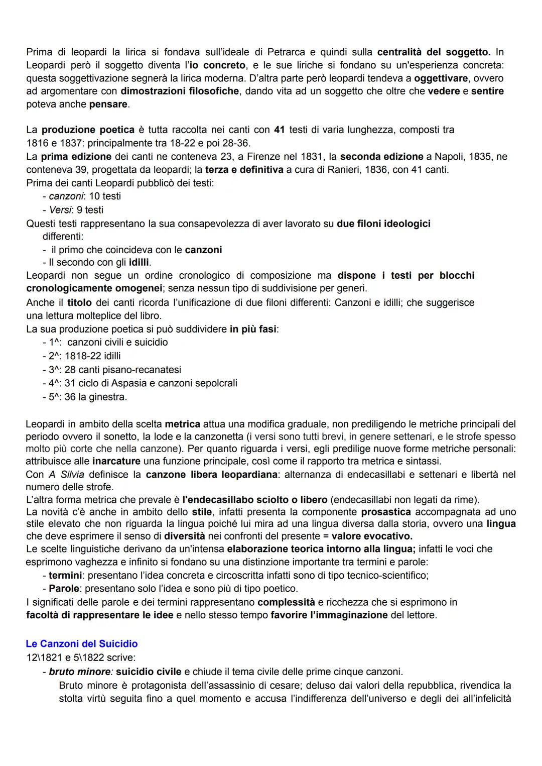 LEOPARDI
La Vita
La vicenda di Leopardi si svolge durante il Romanticismo, egli presenta una posizione totalmente
classicista ma resta sensi