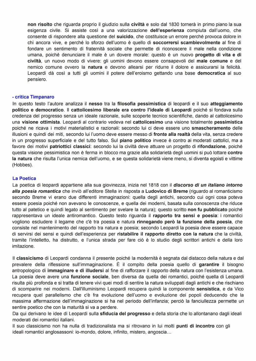 LEOPARDI
La Vita
La vicenda di Leopardi si svolge durante il Romanticismo, egli presenta una posizione totalmente
classicista ma resta sensi