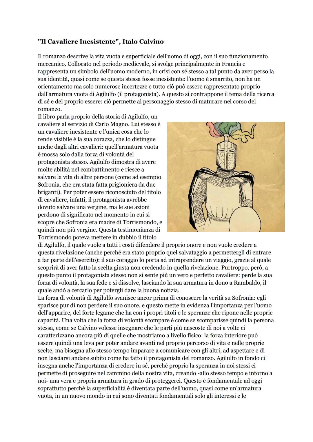 "Il Cavaliere Inesistente", Italo Calvino
Il romanzo descrive la vita vuota e superficiale dell'uomo di oggi, con il suo funzionamento
mecca