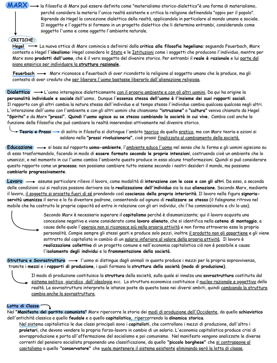 MARX
la filosofia di Marx può essere definita come "materialismo storico-dialettico"è una forma di materialismo,
perché considera la materia