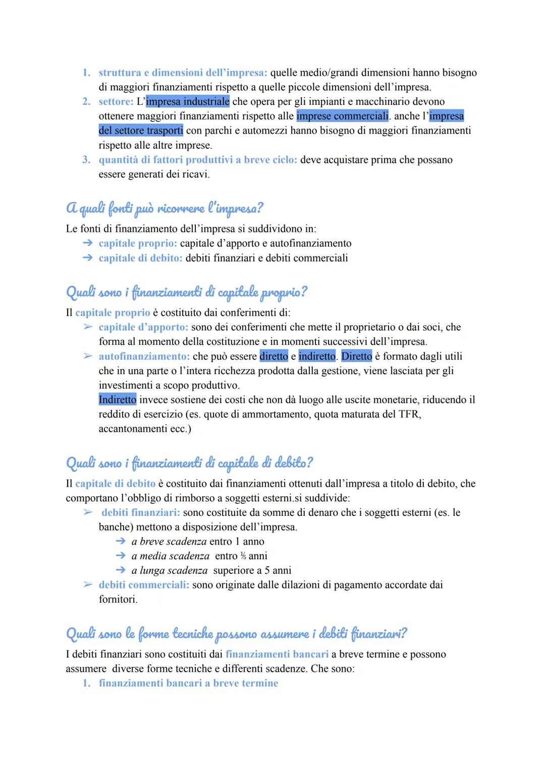 Gestione finanziaria
La funzione finanza e i finanziamenti:
Che cos'è un t
finanziamento:
I finanziamenti sono le operazioni di gestione, pe