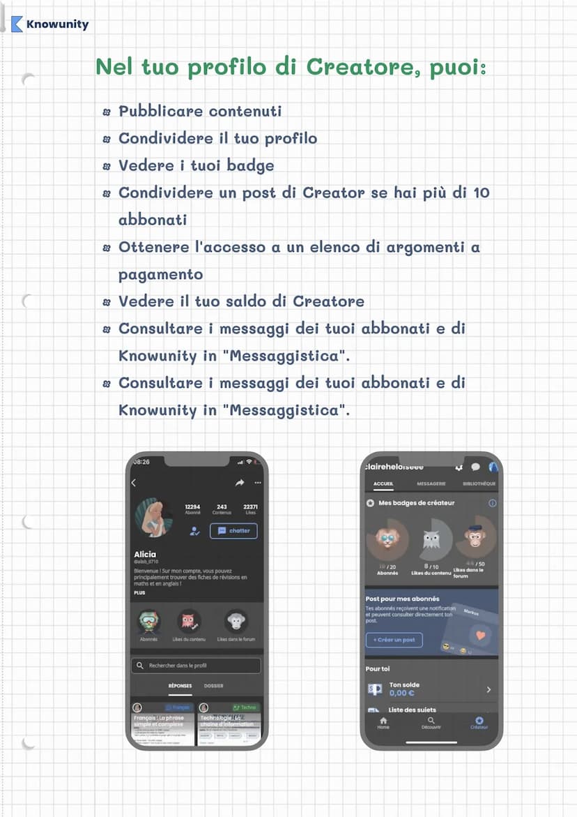 Knowunity
Benvenuti nel Club dei
creatori! Scopri i tuoi
vantaggi Knowunity
Congratulazioni, ora sei un membro
del Club dei Creatori di Know