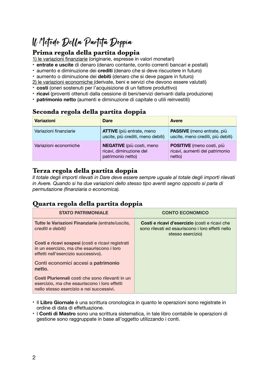 La Contabilità
Le Rilevazioni Contabili
Le rilevazioni contabili consistono nella raccolta e nell'elaborazione di dati
relativi alla gestion