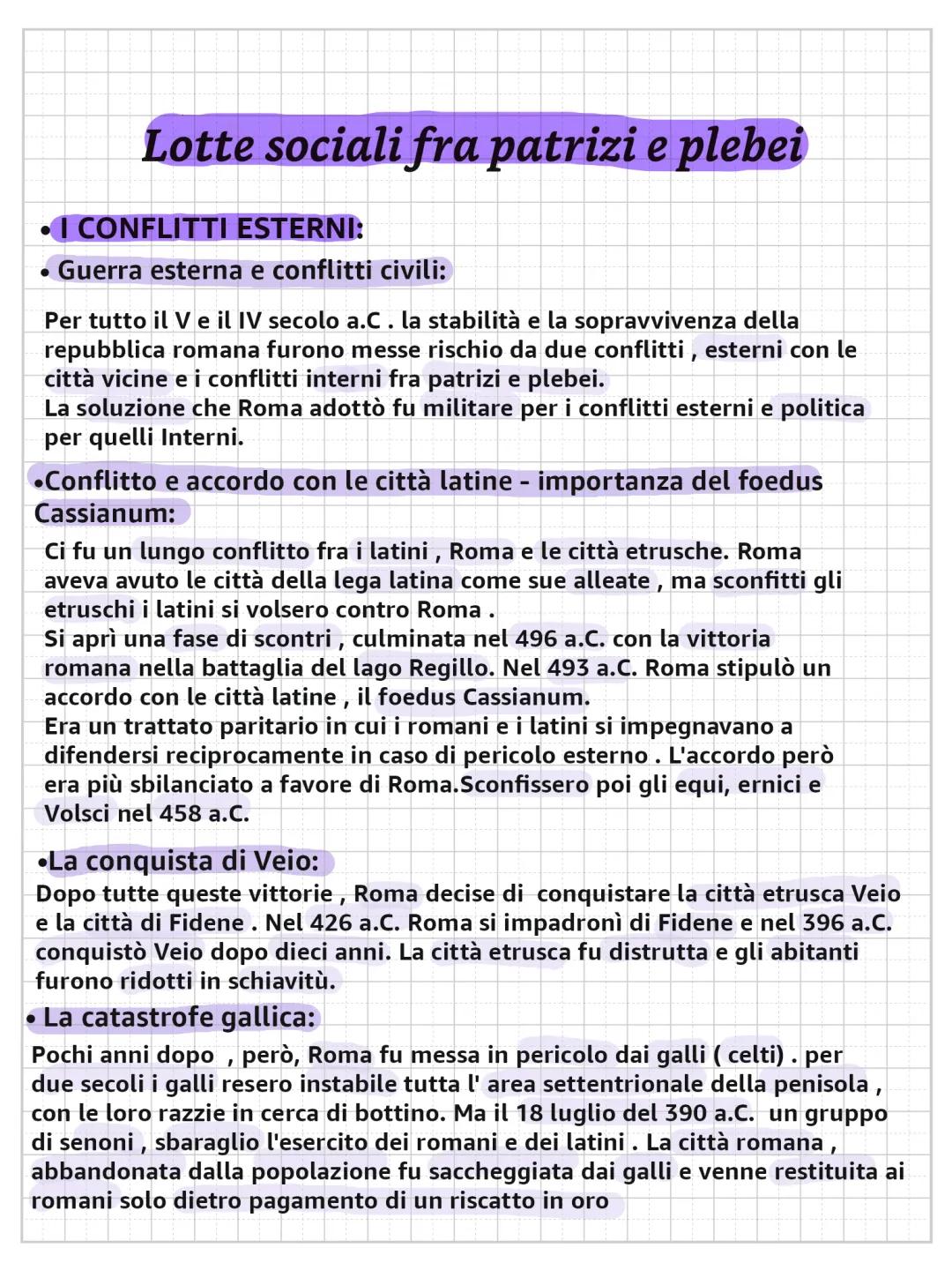 Le Lotte Sociali tra Patrizi e Plebei: Cosa Sapere