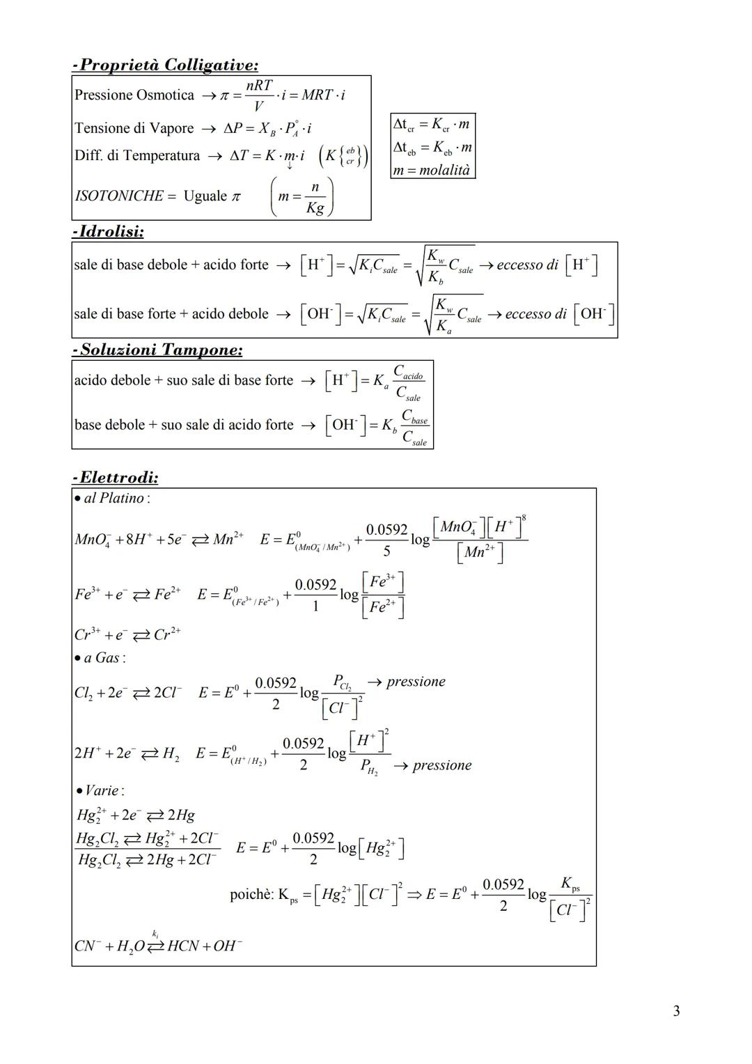 -Gas e Conversioni:
PV = nRT
[0,082 1.atm/ K-mole
R1,987 cal/ K.mole
8,314 J K mole
gr
PM
-Concentrazione:
moli=n=
Molalità→ m =
Molarità→→ 