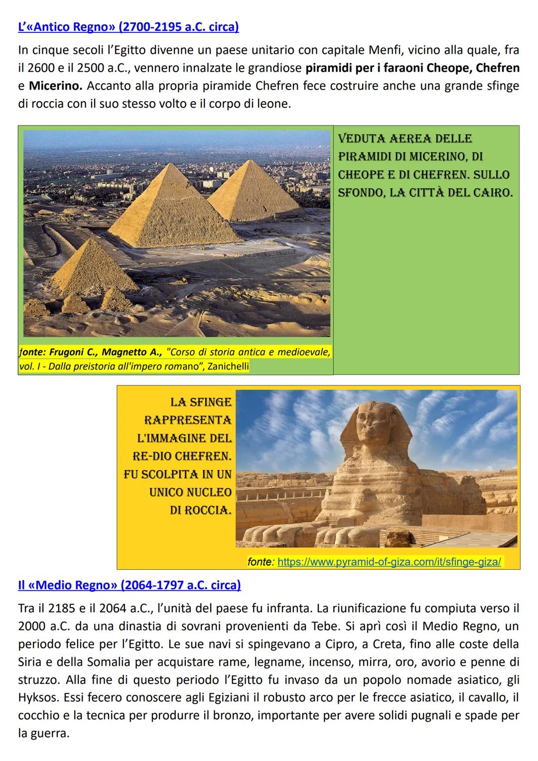 Gli Egiziani
L'Egitto, dono del Nilo
Il grande storico greco Erodoto definì l'Egitto
<<dono del Nilo». Infatti, le periodiche piene del
fium