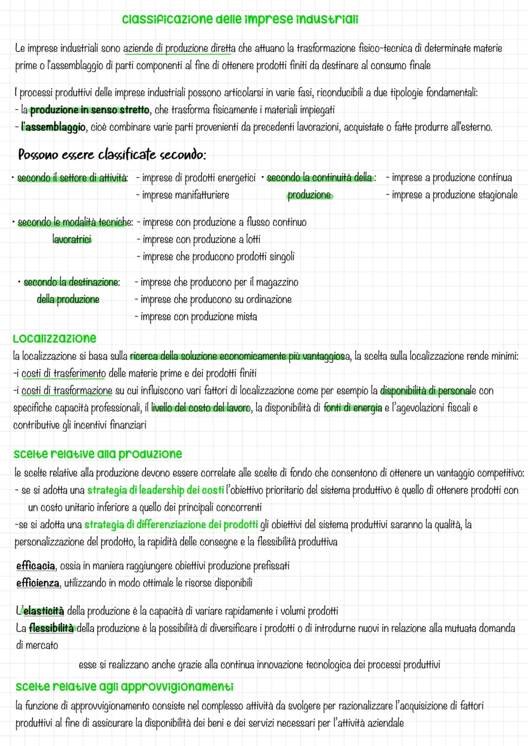 classificazione delle imprese industriali
Le imprese industriali sono aziende di produzione diretta che attuano la trasformazione fisico-tec