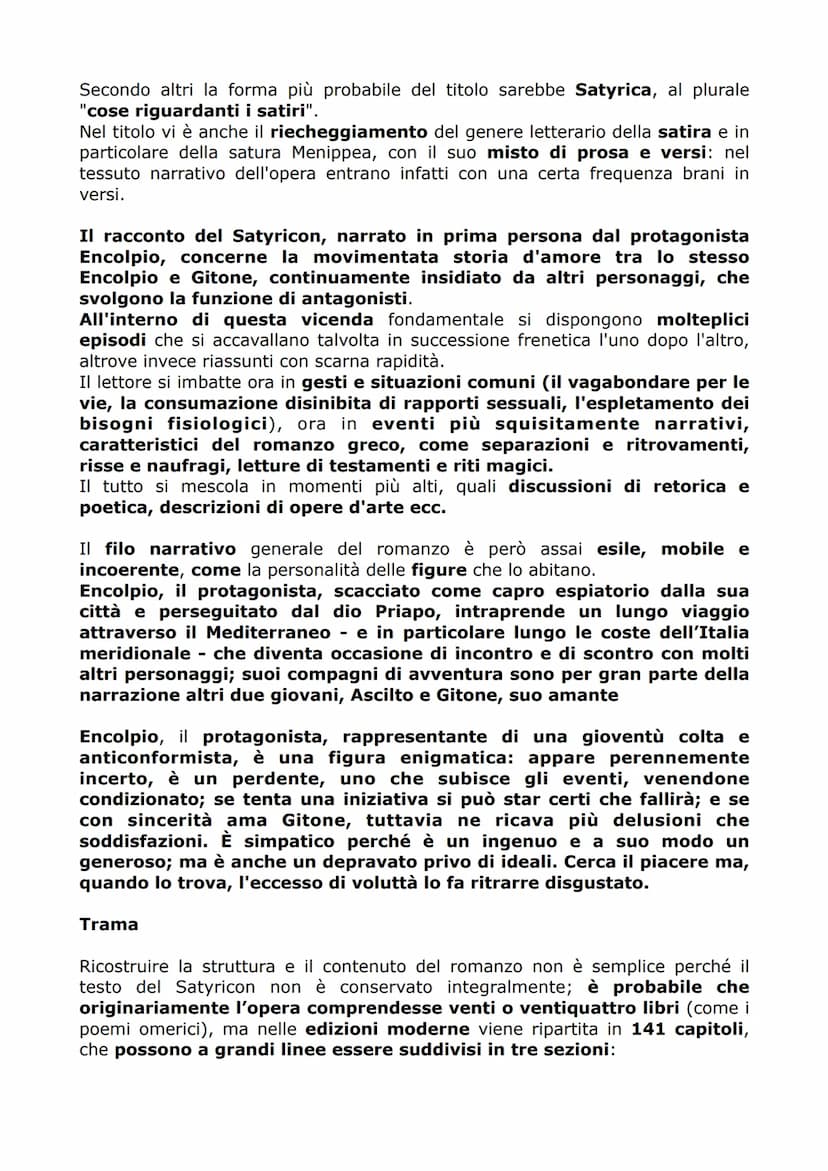 
<p>L'autore del Satyricon viene chiamato, nei manoscritti che lo hanno tramandato, con il nome di Caius (o Titus o Publius) Petronius Arbit