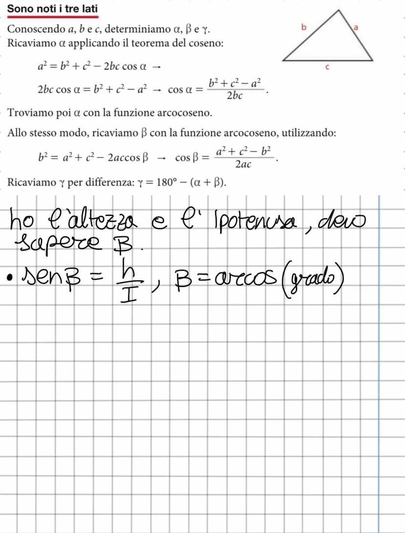 Triangoli rettangoli
Possiamo scrivere le proporzioni
BC: AB=PH: AP,
AC: AB=AH: AP,
e, poiché AP=1, PH = sina e AH = cosa,
otteniamo:
TEOREM