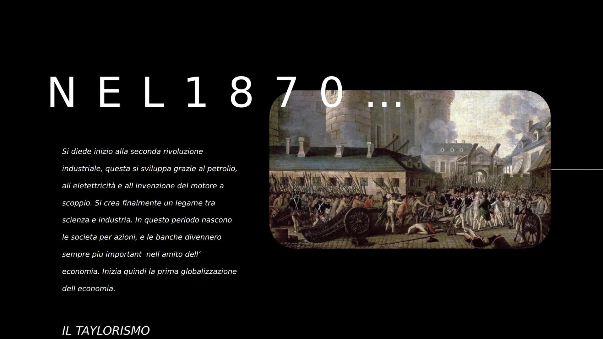 LA SECONDA
RIVOLUZIONE
ΝΕ
INDUSTRIALE
ANDA NEL 1870
Si diede inizio alla seconda rivoluzione
industriale, questa si sviluppa grazie al petro