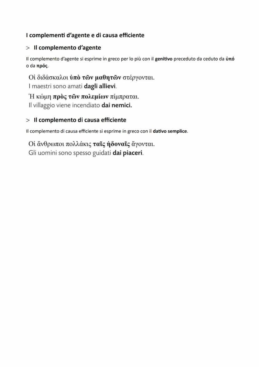 I complementi di luogo
> Il complemento di stato in luogo
Il complemento di stato in luogo si esprime:
Con il dativo preceduto da έv;
Αἱ κόρ