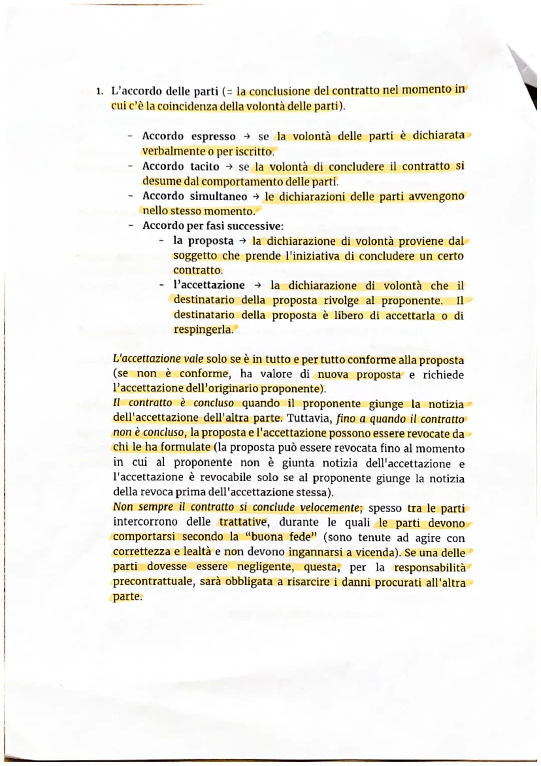 UNITA' DIL CONTRATTO
LEZIONE 1- FORMAZIONE ED EFFETTI DEL CONTRATTO
Il contratto L'accordo di due o più parti per costituire, regolare o
est