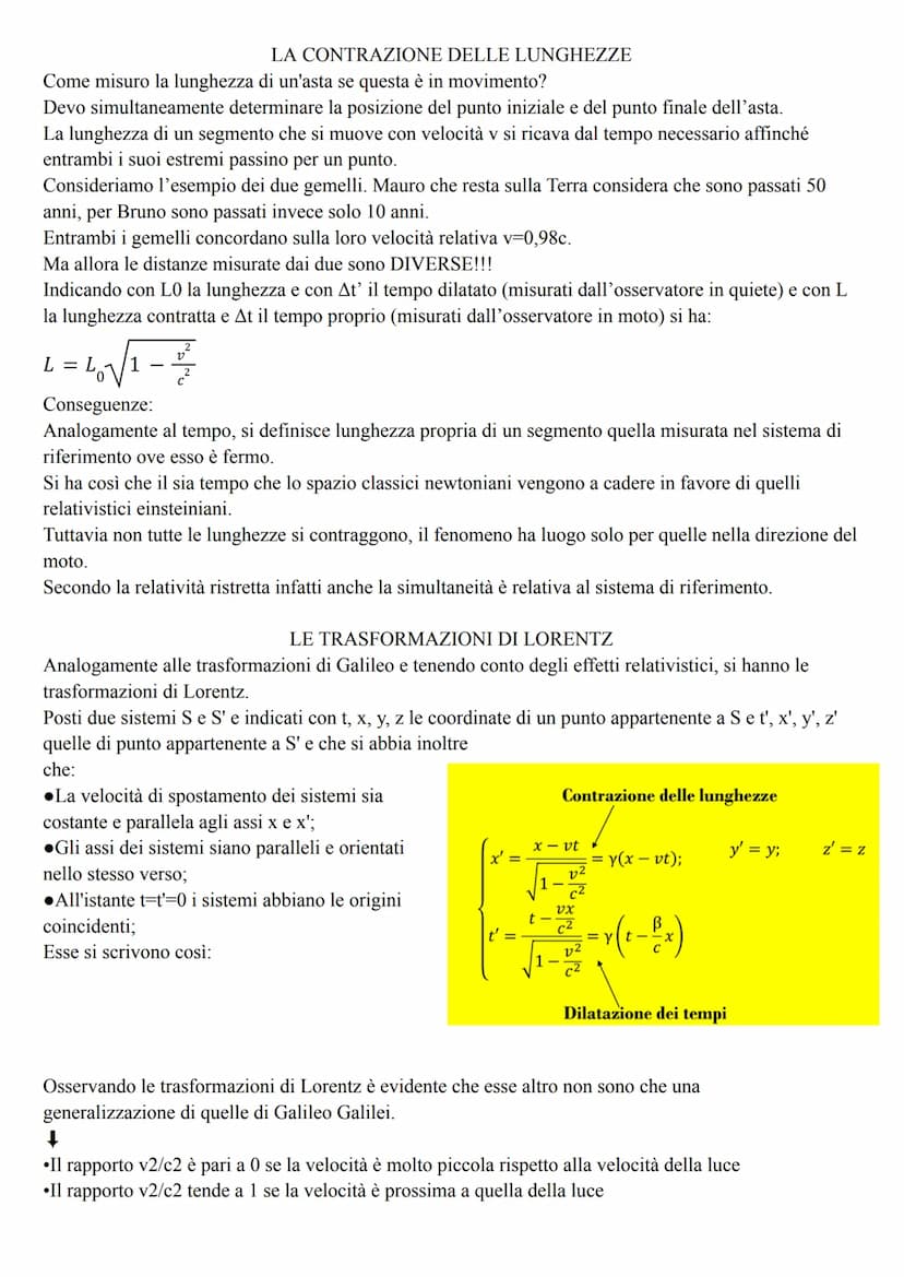 RELATIVITA' RISTRETTA
Definizione Il termine si riferisce al fatto che riguarda una categoria <<ristretta» di moti, quelli studiati
rispetto