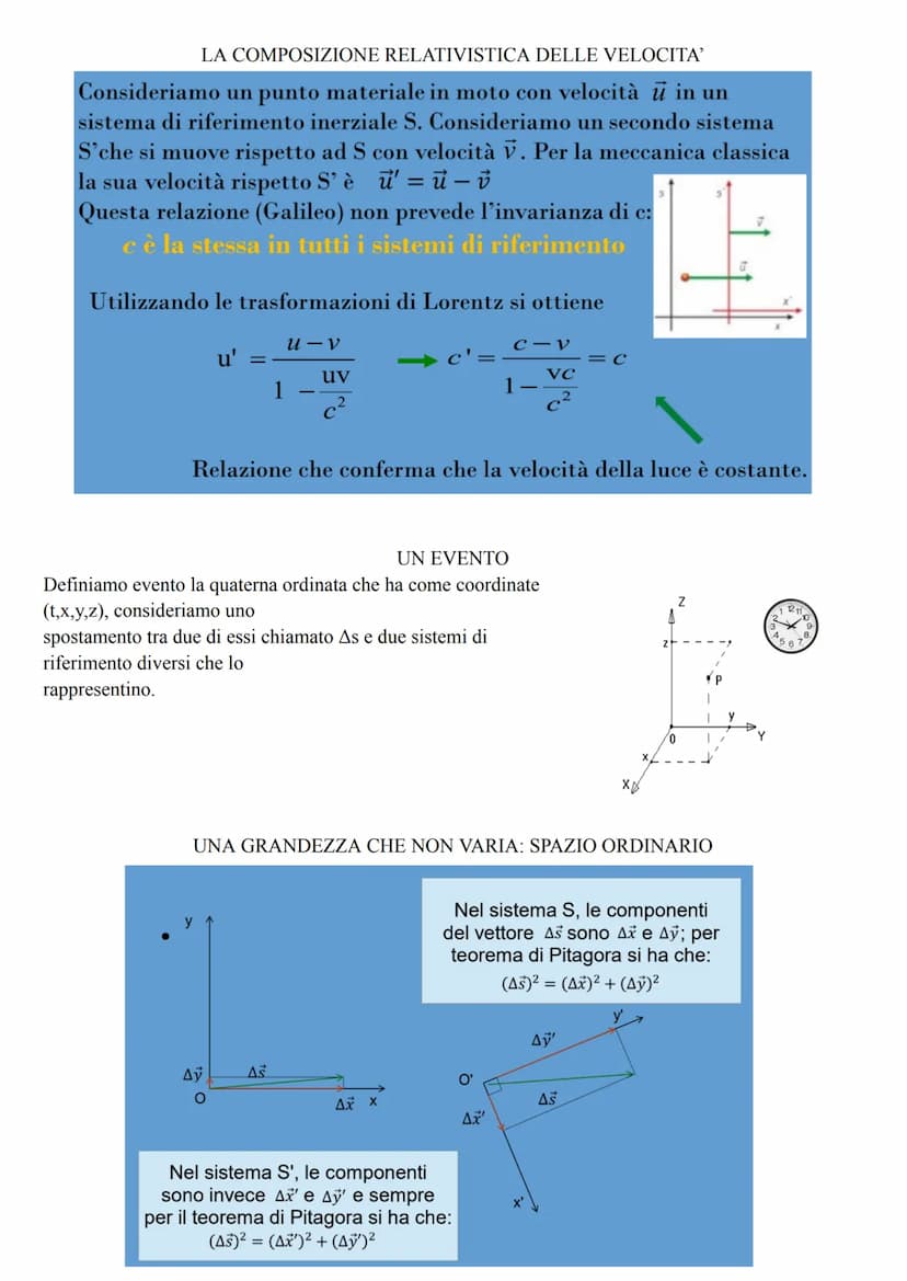 RELATIVITA' RISTRETTA
Definizione Il termine si riferisce al fatto che riguarda una categoria <<ristretta» di moti, quelli studiati
rispetto