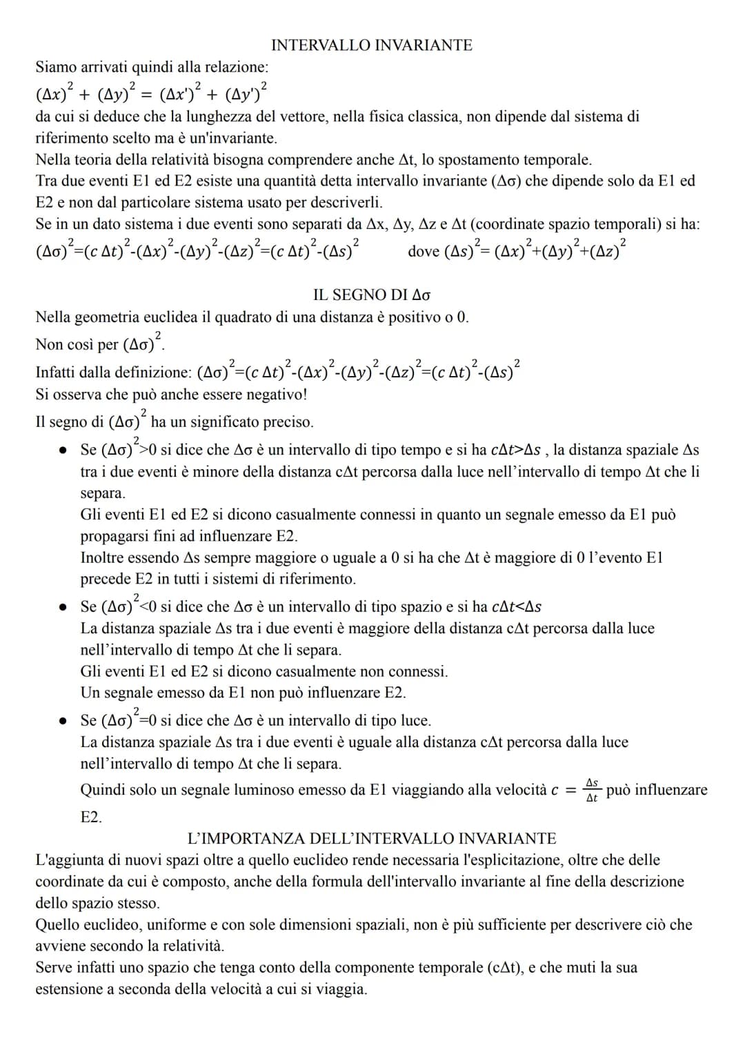 RELATIVITA' RISTRETTA
Definizione Il termine si riferisce al fatto che riguarda una categoria <<ristretta» di moti, quelli studiati
rispetto