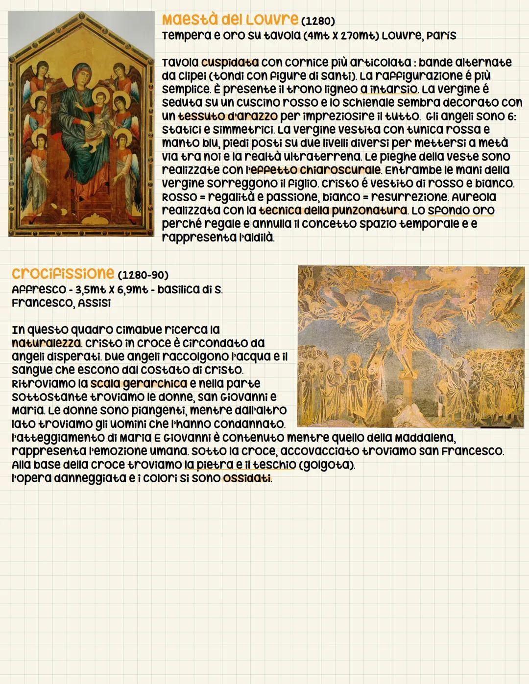 Cimabue (cenni di pepo)
Grande pittore del medioevo, la vicenda narra che sia stato il maestro di Giotto, e ha
portato grandi innovazioni pi