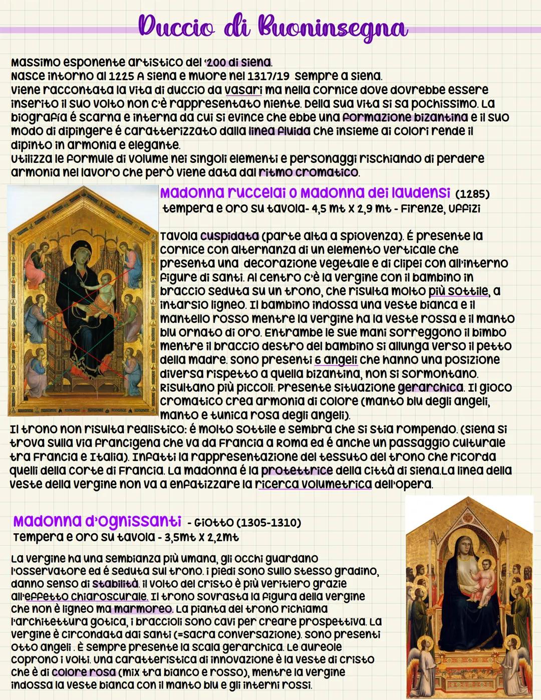 Cimabue (cenni di pepo)
Grande pittore del medioevo, la vicenda narra che sia stato il maestro di Giotto, e ha
portato grandi innovazioni pi
