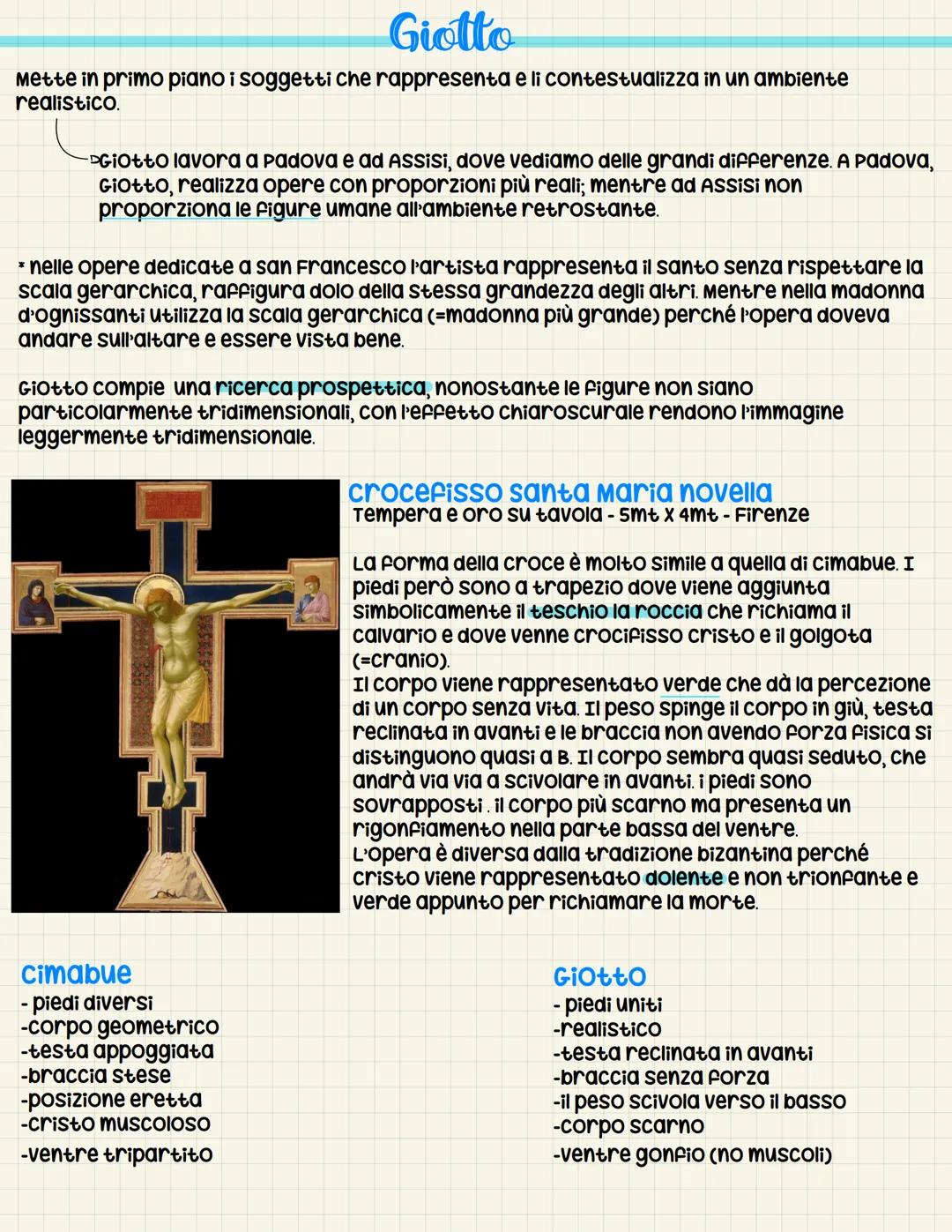 Cimabue (cenni di pepo)
Grande pittore del medioevo, la vicenda narra che sia stato il maestro di Giotto, e ha
portato grandi innovazioni pi