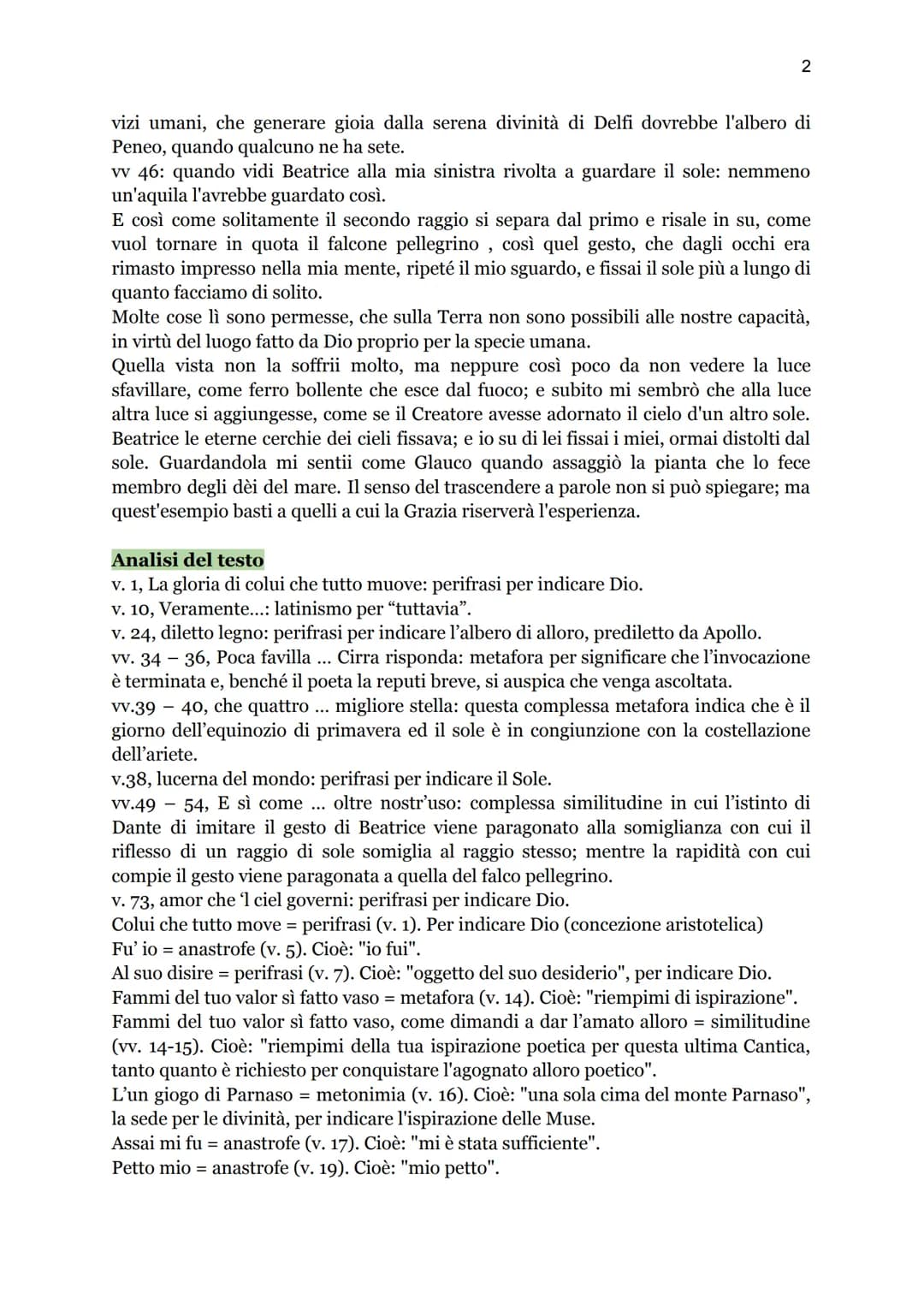 Dante Canto I del Paradiso
1
Introduzione al Paradiso
Il Paradiso come Dante lo vede e lo descrive, di fatto è inesistente. Infatti se l'inf