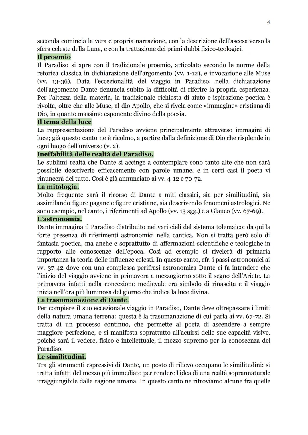 Dante Canto I del Paradiso
1
Introduzione al Paradiso
Il Paradiso come Dante lo vede e lo descrive, di fatto è inesistente. Infatti se l'inf