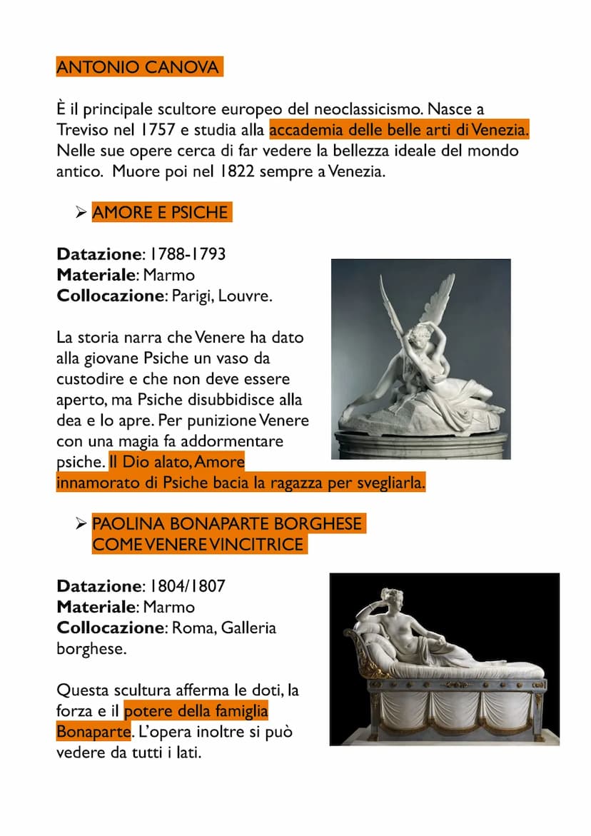 Il neoclassicismo nasce tra la fine del '700 e l'inizio del '800 a
Roma. In questo periodo si cerca di tornare ad un momento di
serenità sto