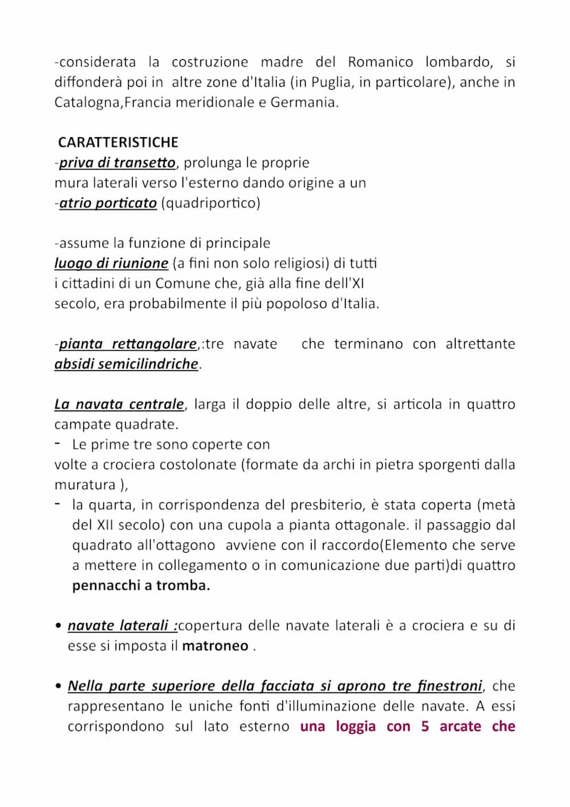 Arte romanica
Le esperienze artistiche che si manifestano tra il mille e il XII sono
definite Romaniche, allude all'origine romana.
Gli edif