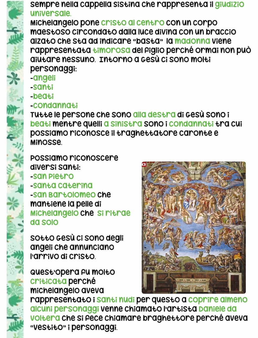 Michelangels
Nasce a caprese e si trasferisce
a Firenze nella Bottega del
verrocchio. Lui capisce fin da
subito che la sua forma d'arte è
la