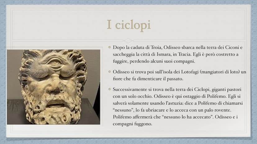 Odissea INTRODUZIONE
• L'Odissea é un poema epico scritto dal
greco Omero.
* Questo poema narra del lungo viaggio di ritorno compiuto
dall'e