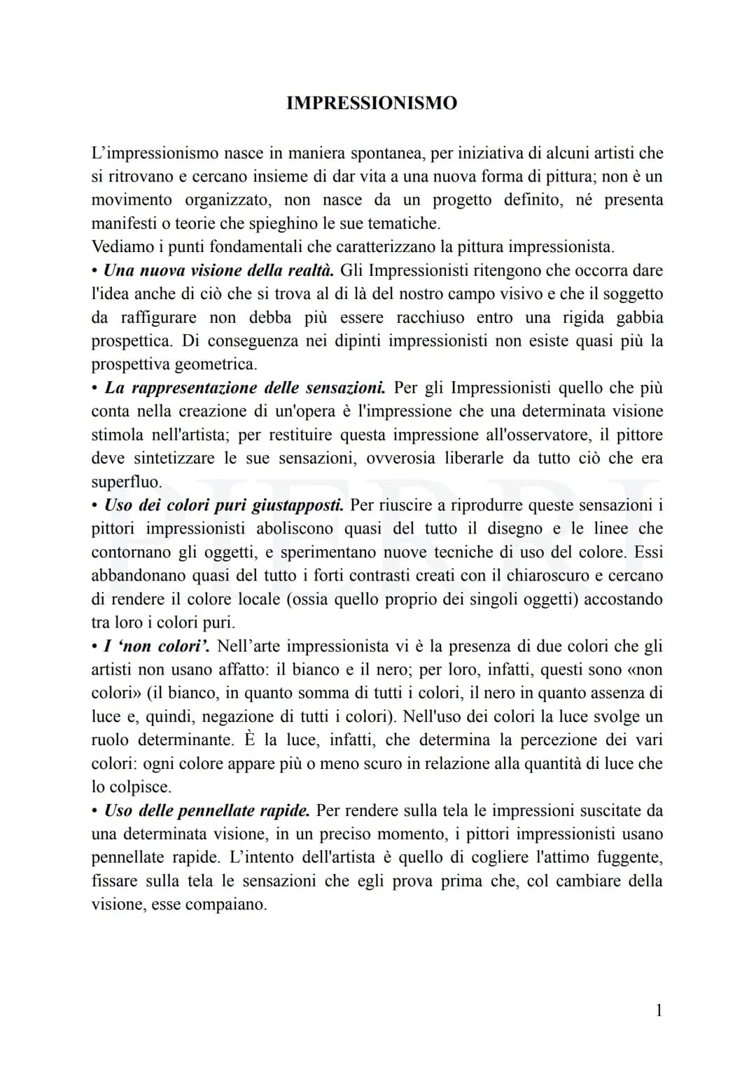 IMPRESSIONISMO
L'impressionismo nasce in maniera spontanea, per iniziativa di alcuni artisti che
si ritrovano e cercano insieme di dar vita 