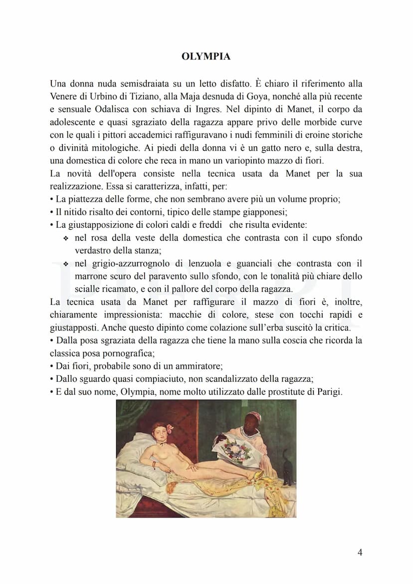 IMPRESSIONISMO
L'impressionismo nasce in maniera spontanea, per iniziativa di alcuni artisti che
si ritrovano e cercano insieme di dar vita 