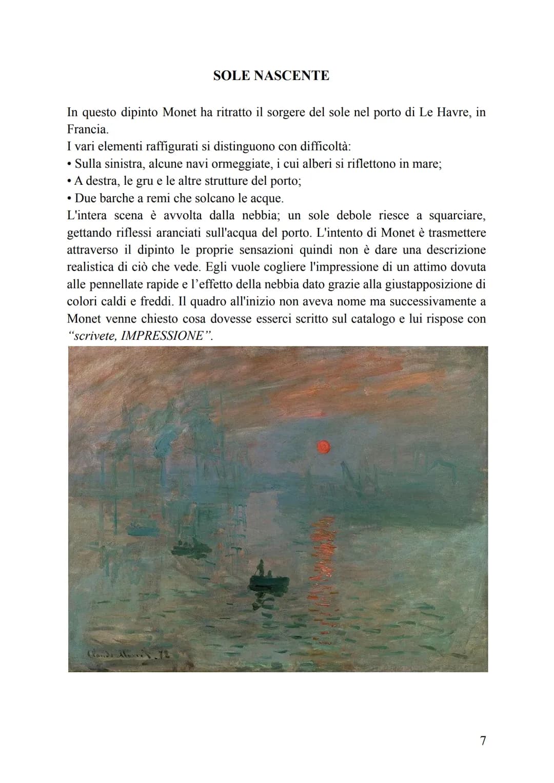 IMPRESSIONISMO
L'impressionismo nasce in maniera spontanea, per iniziativa di alcuni artisti che
si ritrovano e cercano insieme di dar vita 