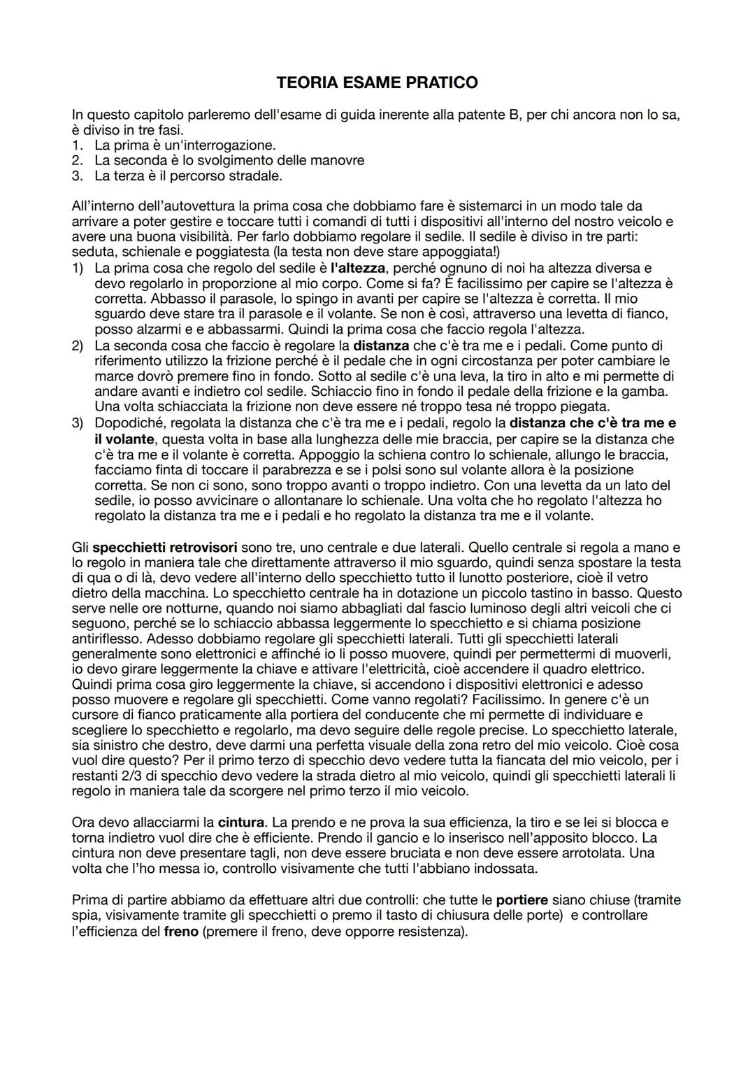 TEORIA ESAME PRATICO
In questo capitolo parleremo dell'esame di guida inerente alla patente B, per chi ancora non lo sa,
è diviso in tre fas