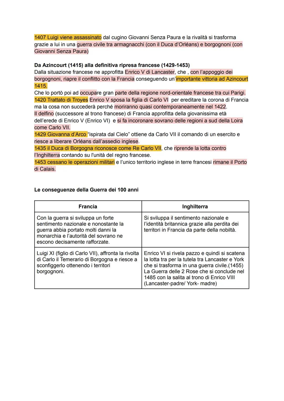 # La Guerra dei 100 anni

1337-1360 (prima fase)

1369-1380 (prima riscossa francese)

1415-1420 (la supremazia inglese)

1422-1453 (la risc