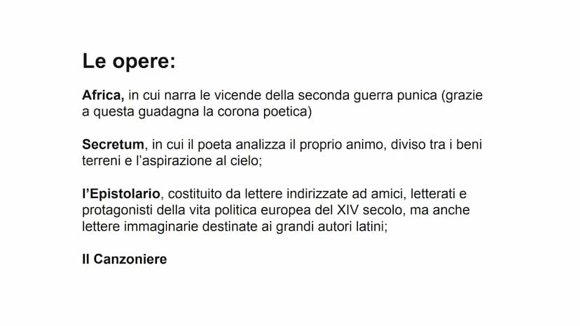 Francesco Petrarca
Nasce ad Arezzo nel 1304
Figlio di un notaio fiorentino esiliato per motivi politici, fu costretto fin da piccolo
a segui