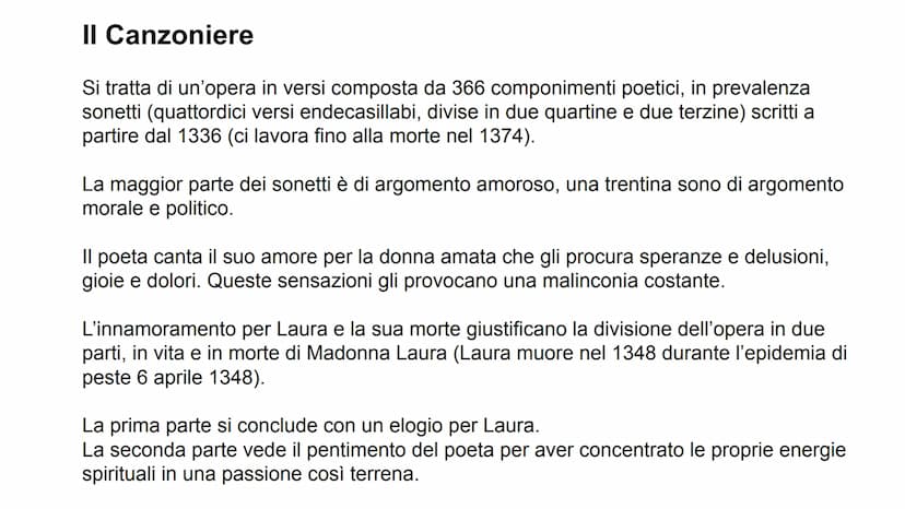 Francesco Petrarca
Nasce ad Arezzo nel 1304
Figlio di un notaio fiorentino esiliato per motivi politici, fu costretto fin da piccolo
a segui