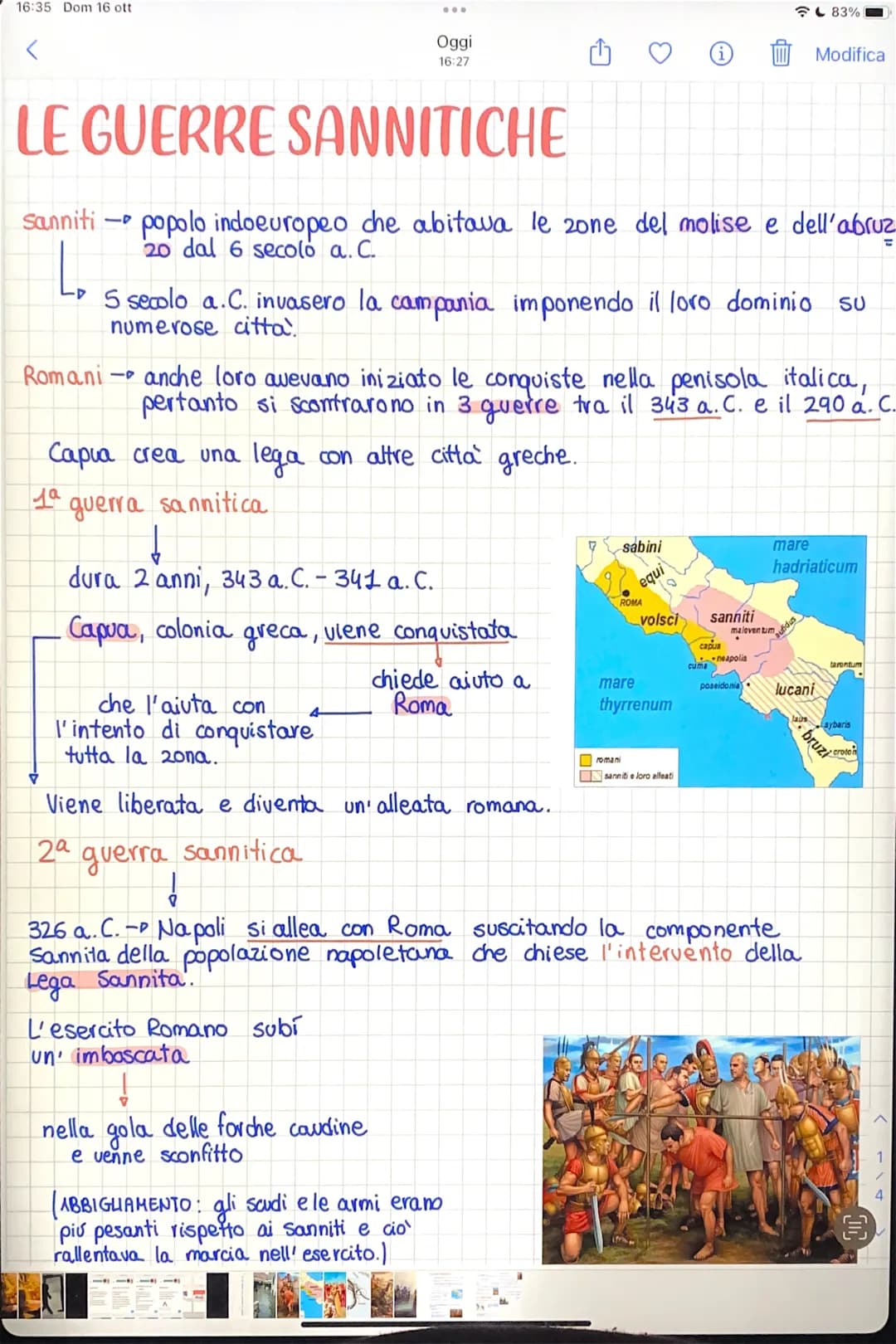 
<p>Il popolo dei Sanniti, un popolo indoeuropeo che abitava le zone del Molise e dell'Abruzzo dal 6° secolo a.C. al 5° secolo a.C., invase 