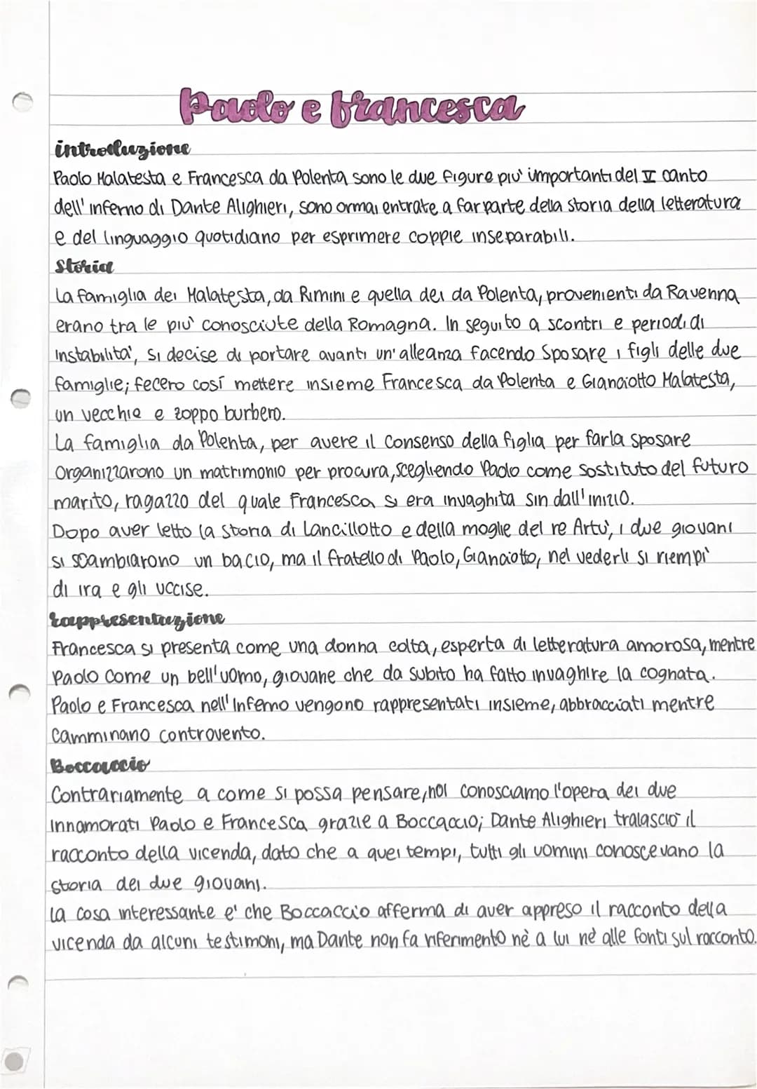 Paolo e francesca
introduzione
Paolo Malatesta e Francesca da Polenta sono le due figure più importanti del I canto
dell' inferno di Dante A