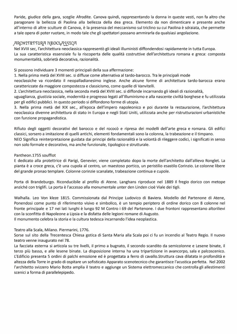 
<p>Il Neoclassicismo è un movimento culturale che si sviluppa in Europa tra la seconda metà del '700 e i primi dell'800. Si manifesta sopra