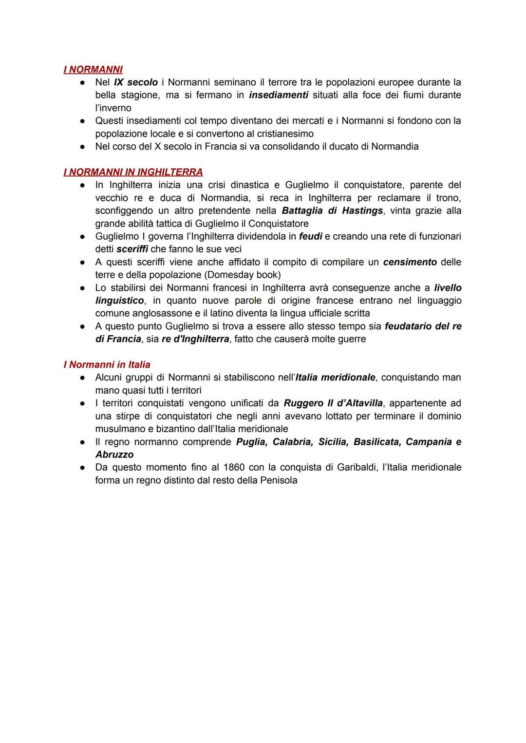 I NORMANNI
Nel IX secolo i Normanni seminano il terrore tra le popolazioni europee durante la
bella stagione, ma si fermano in insediamenti 